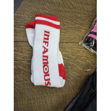 Infamous Socks White Red